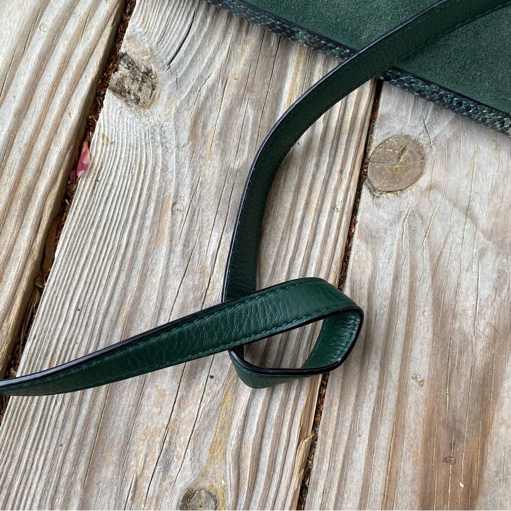 KATE SPADE New York Chatham Lane Harlan Satchel Bag Forest Leaf Green Suede - Picture 14 of 15